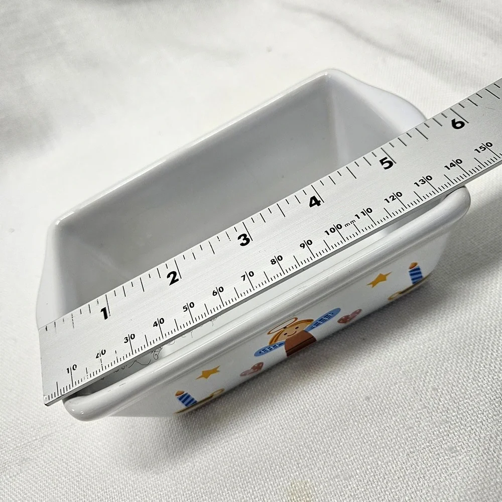 Holiday Mini Loaf Pan Set of 4 Mini Multicolor Ceramic Christmas Decor baking‎